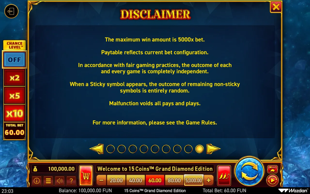 Game rules, page 9 — 15 Coins Grand Diamond Edition