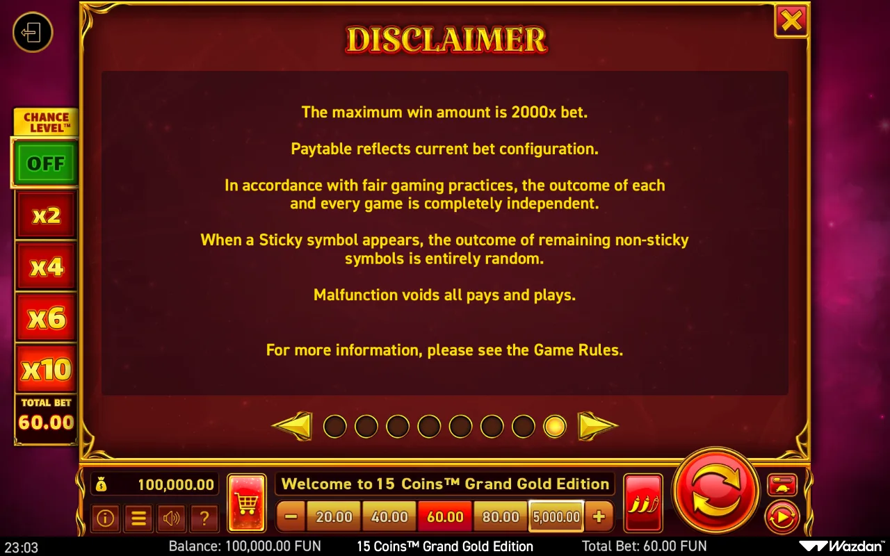 Game rules, page 8 — 15 Coins Grand Gold Edition