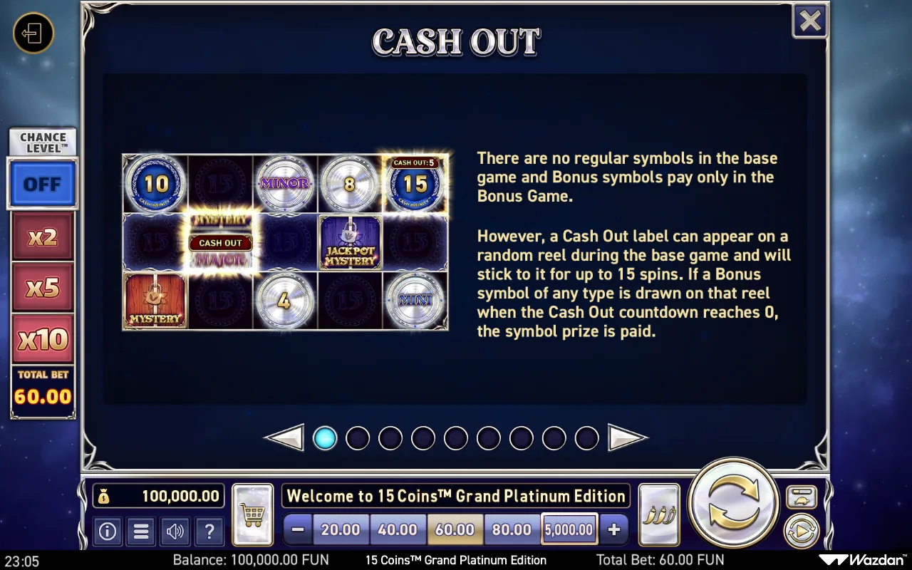 Game rules, page 1 — 15 Coins Grand Platinum Edition