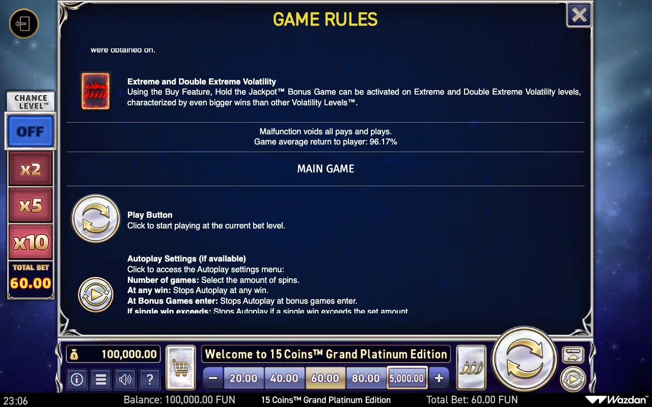Game rules, page 12 — 15 Coins Grand Platinum Edition