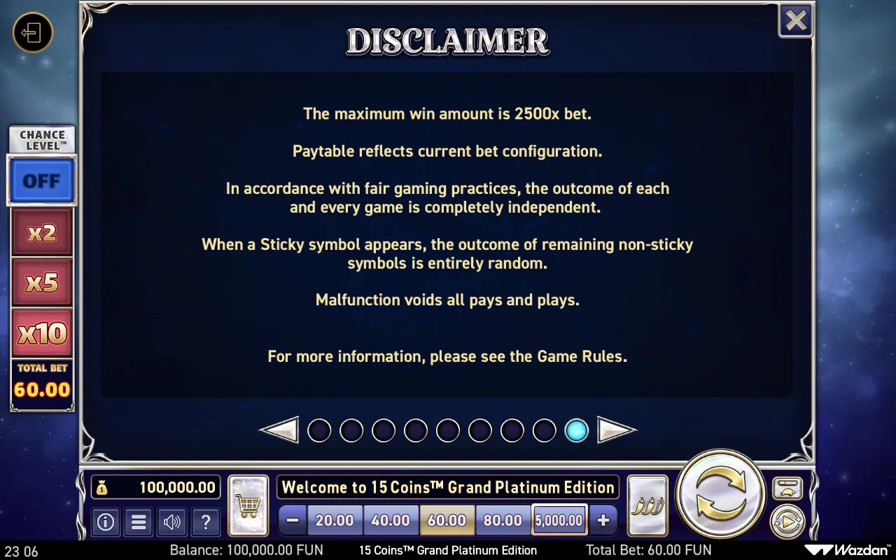 Game rules, page 9 — 15 Coins Grand Platinum Edition