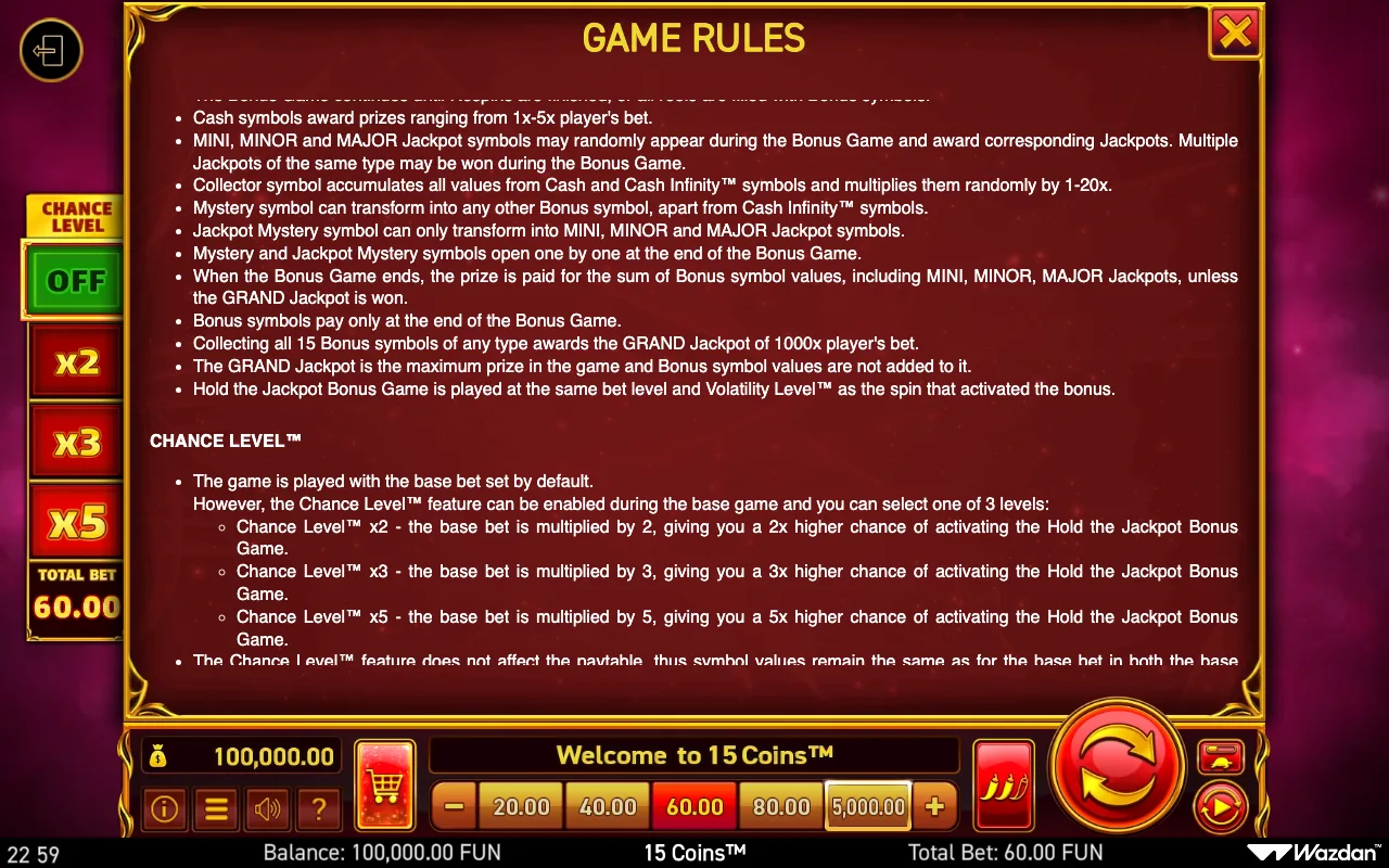 Game rules, page 10 — 15 Coins