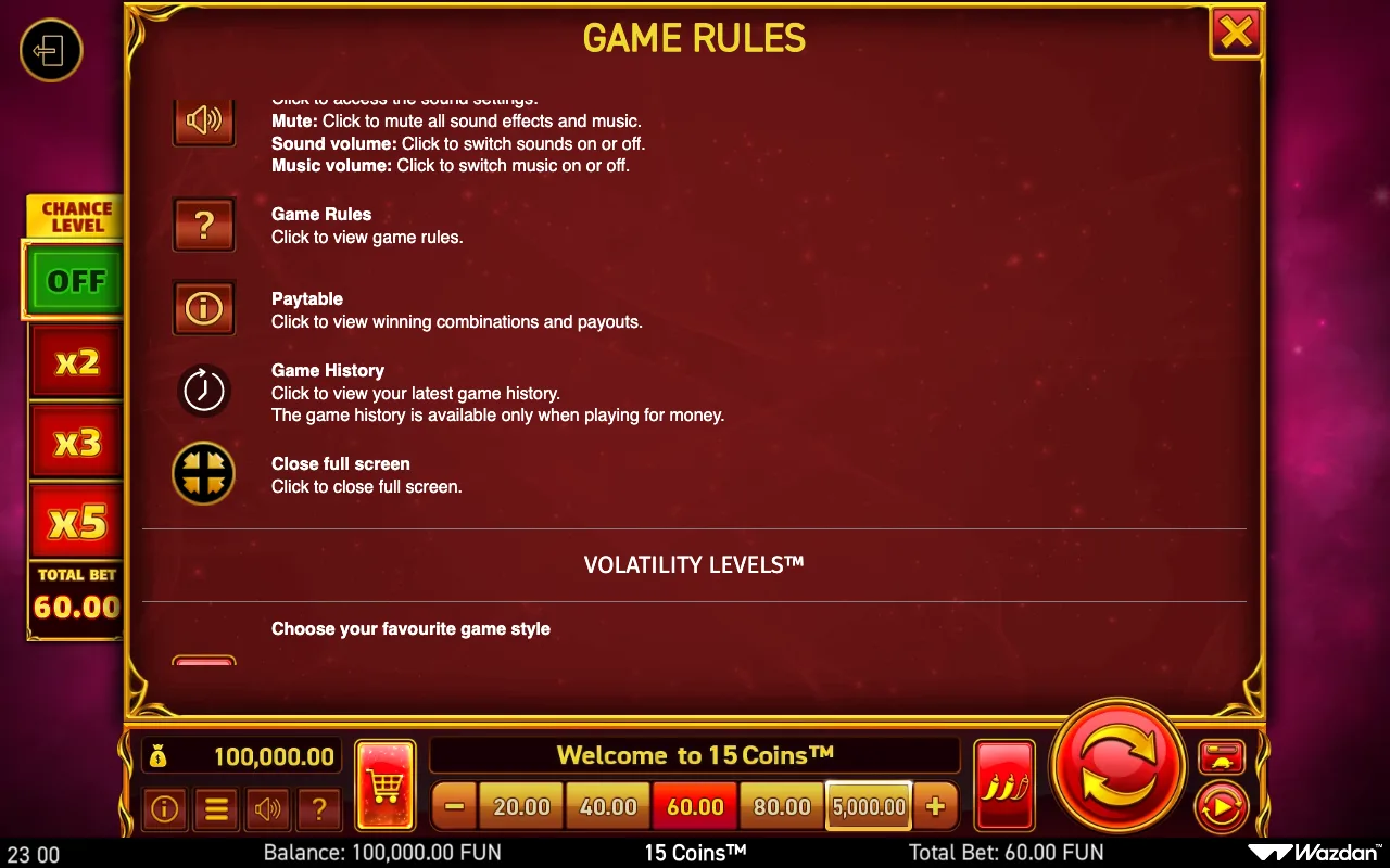 Game rules, page 13 — 15 Coins