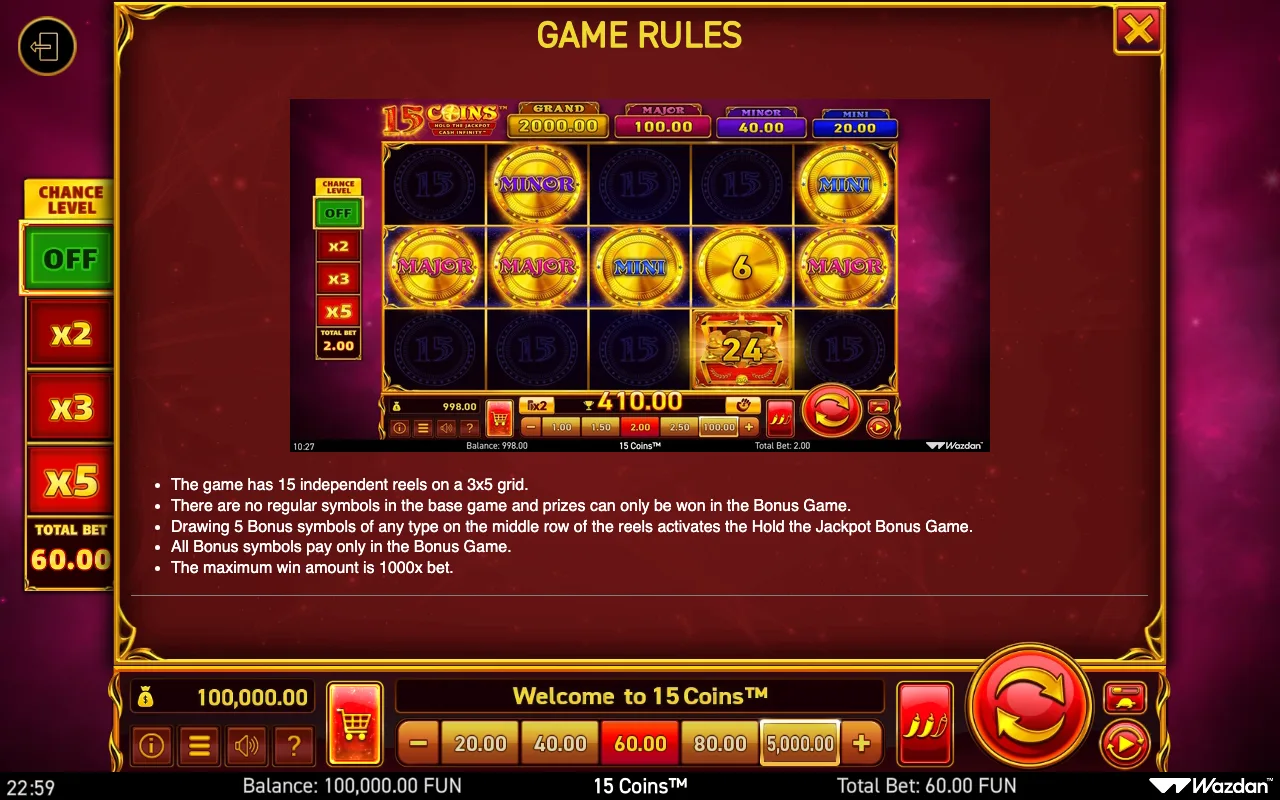 Game rules, page 9 — 15 Coins