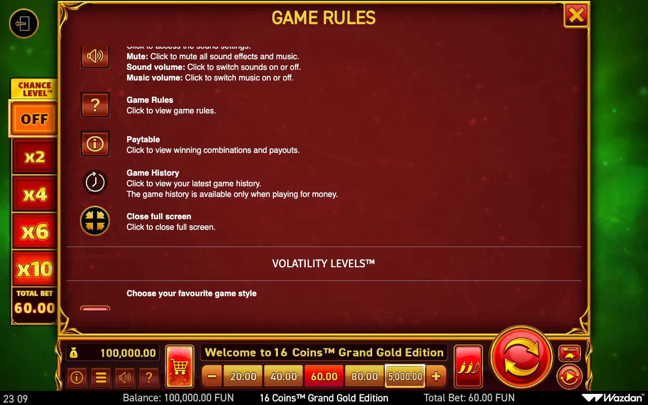 Game rules, page 13 — 16 Coins Grand Gold Edition