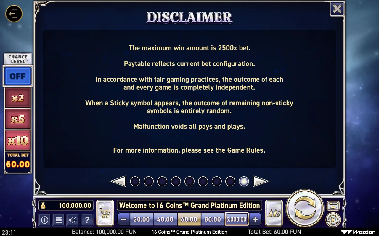 Game rules, page 9 — 16 Coins Grand Platinum Edition