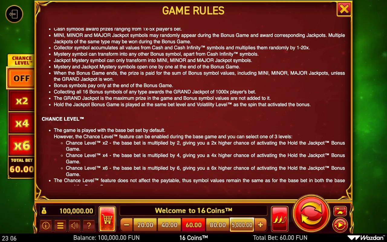 Game rules, page 10 — 16 Coins