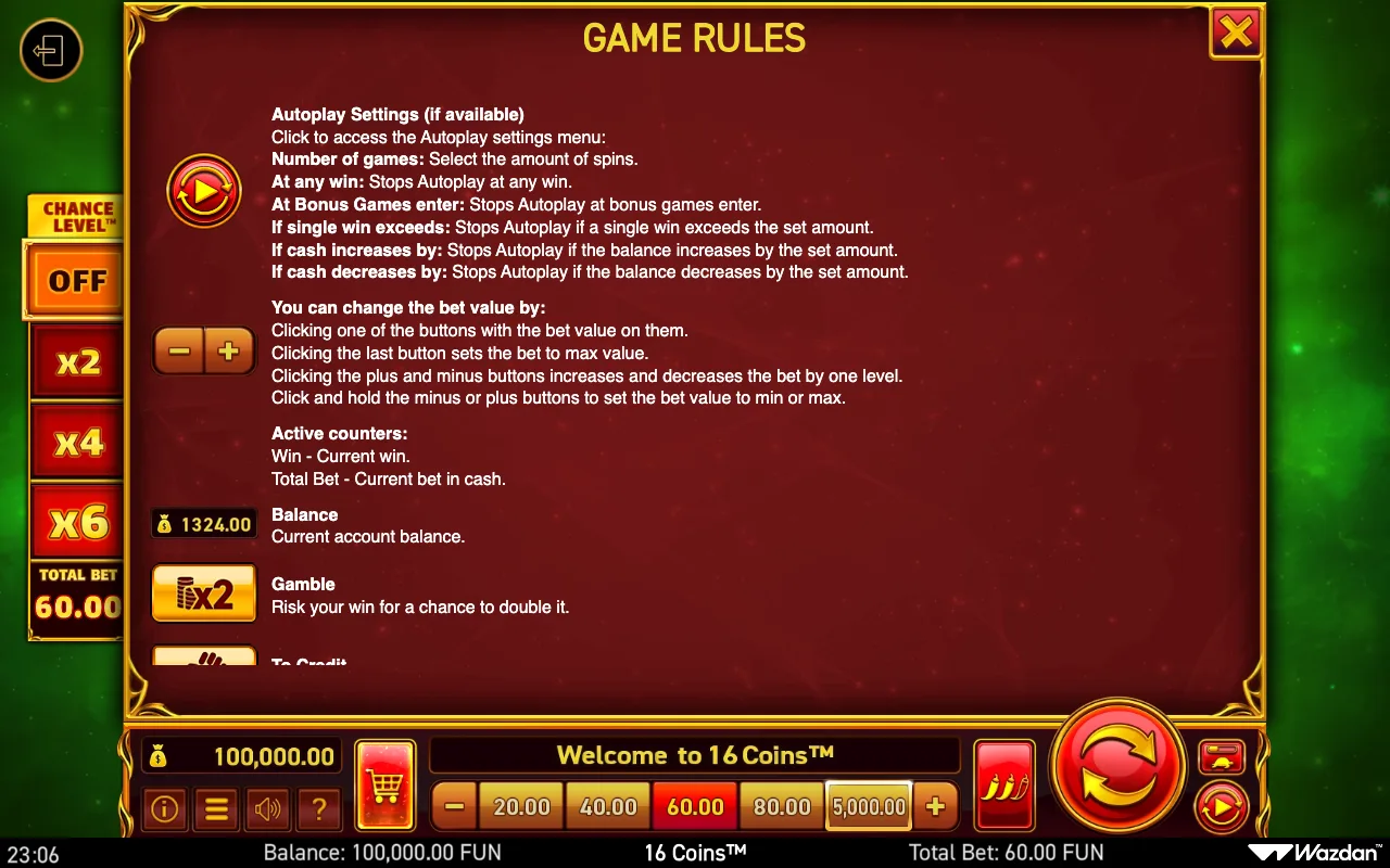 Game rules, page 12 — 16 Coins
