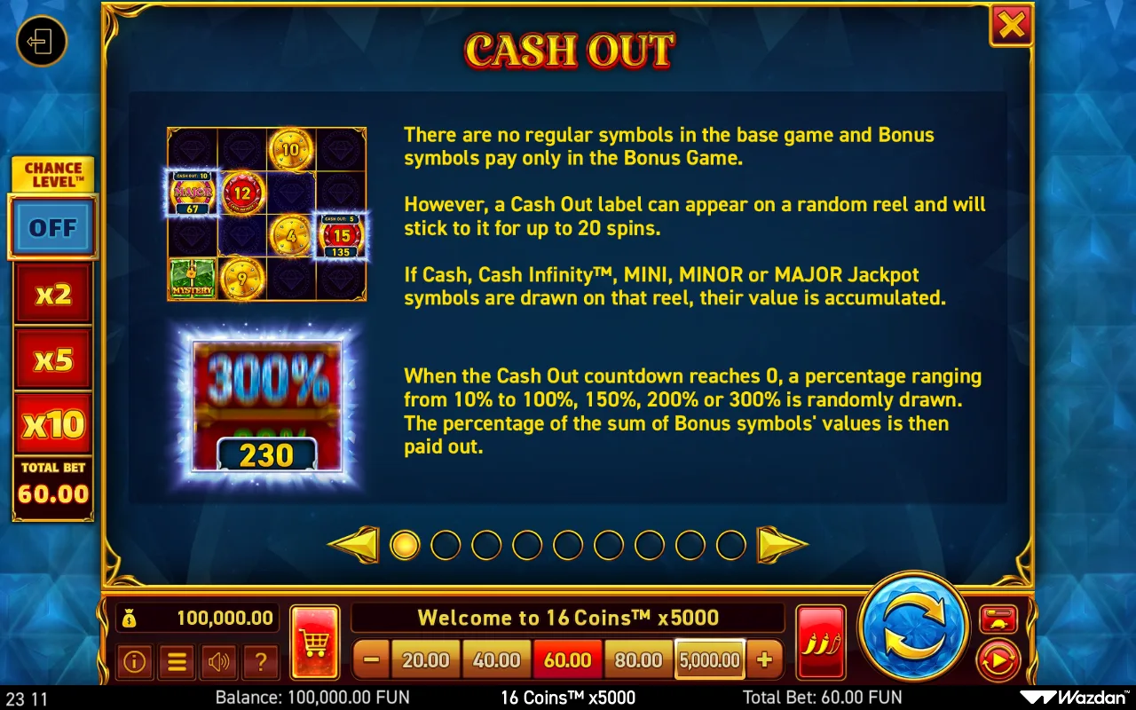 Game rules, page 1 — 16 Coins X5000
