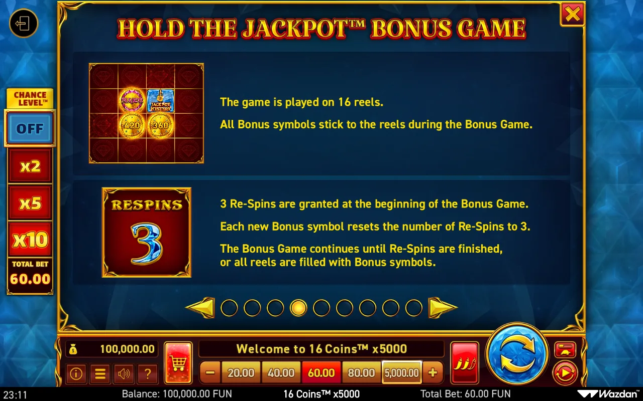 Game rules, page 4 — 16 Coins X5000