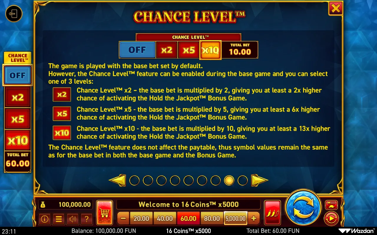 Game rules, page 8 — 16 Coins X5000