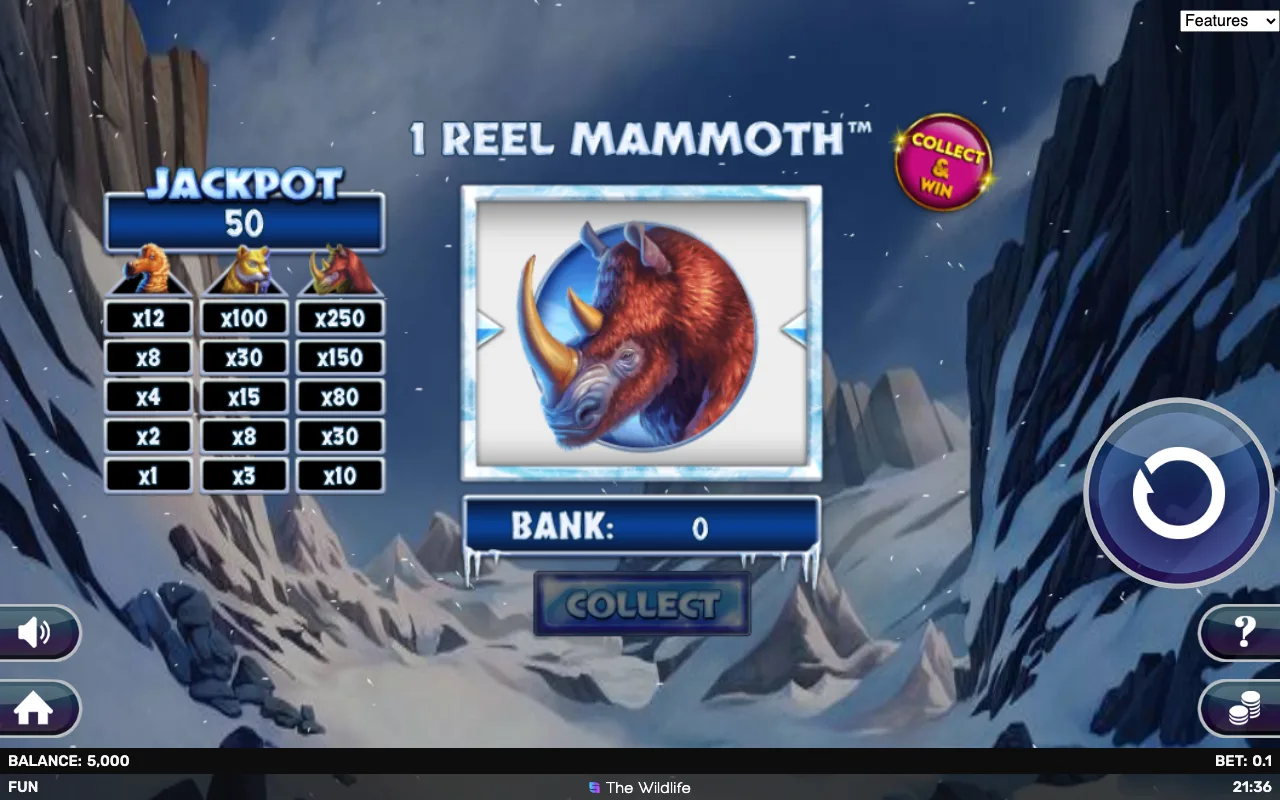 The base game — 1reel Mammoth