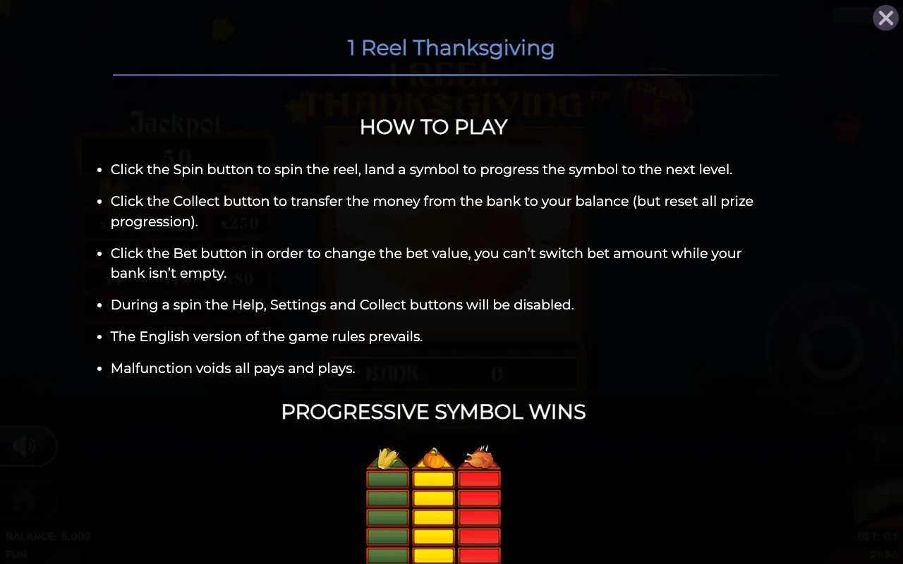 How to play — 1reel Thanksgiving