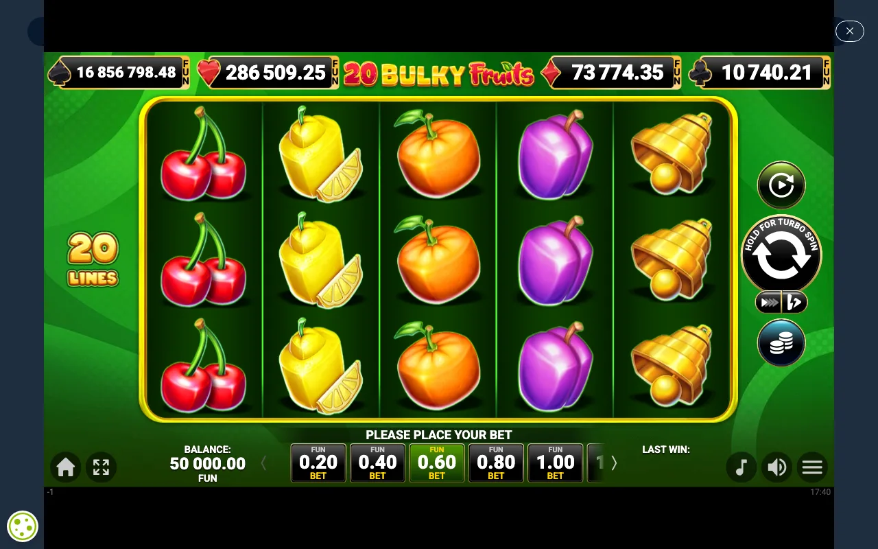 The base game — 20 Bulky Fruits