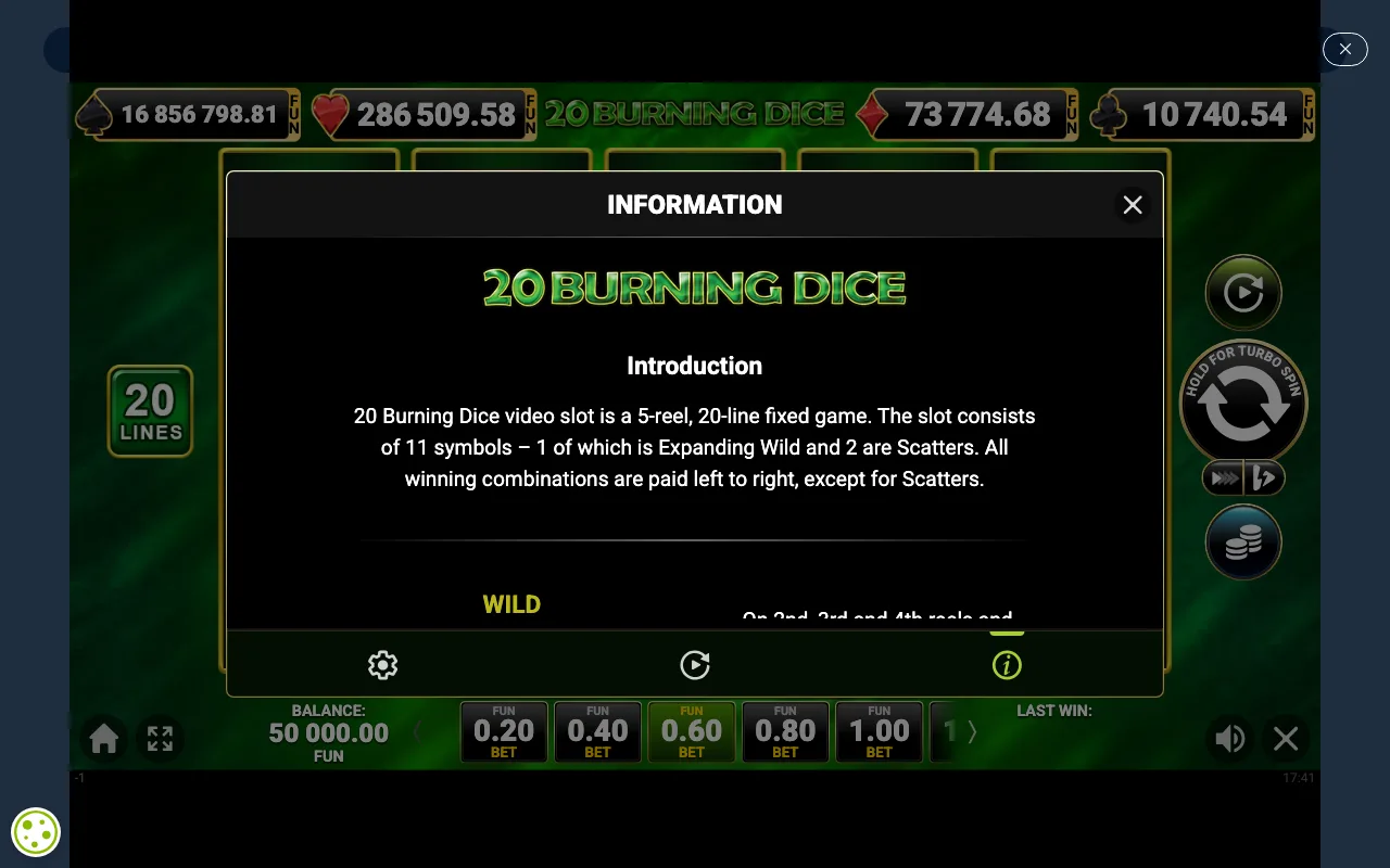 Game rules, page 1 — 20 Burning Dice