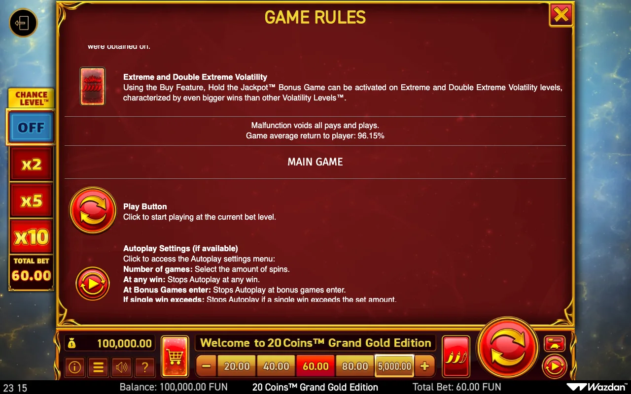 Game rules, page 11 — 20 Coins Grand Gold Edition