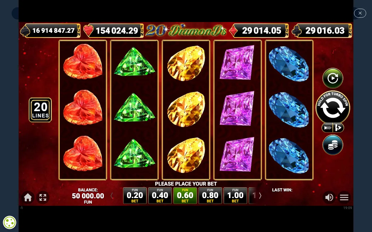 The base game — 20 Diamonds