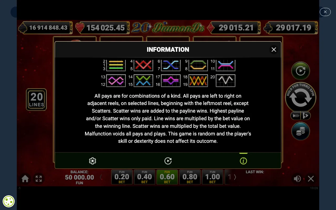 Game rules, page 4 — 20 Diamonds