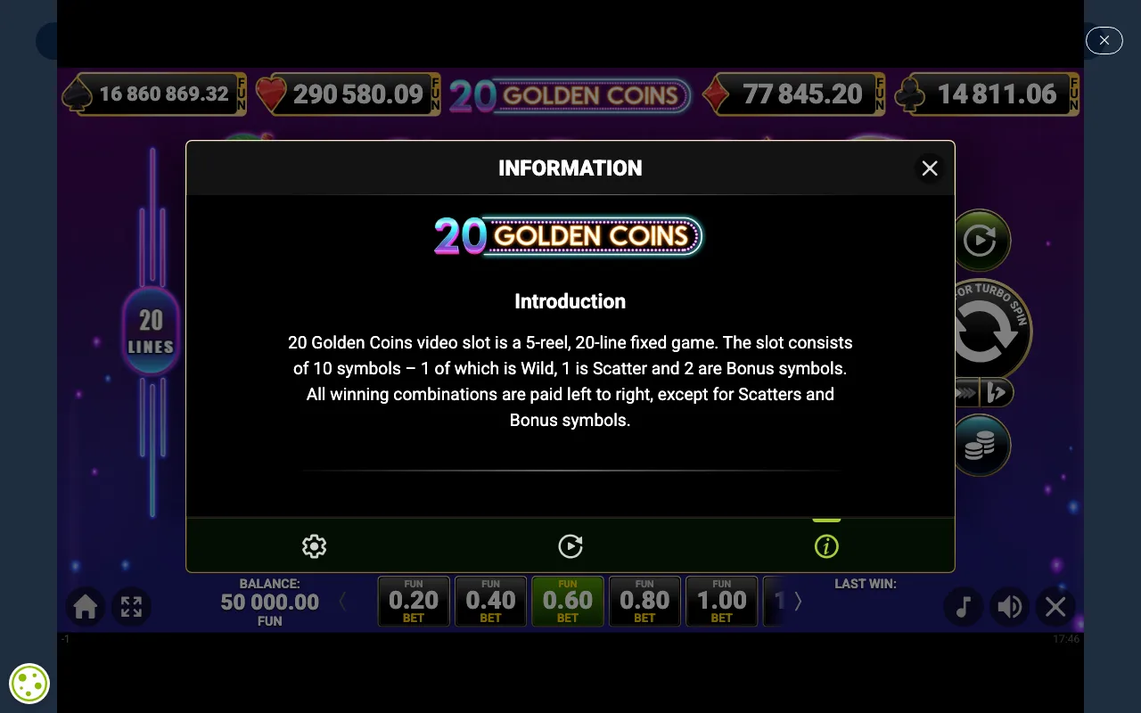 Game rules, page 1 — 20 Golden Coins