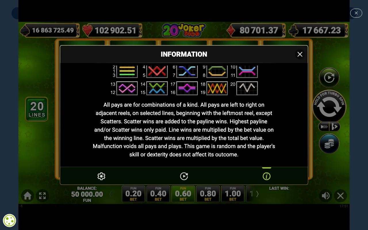 Game rules, page 4 — 20 Joker Dice