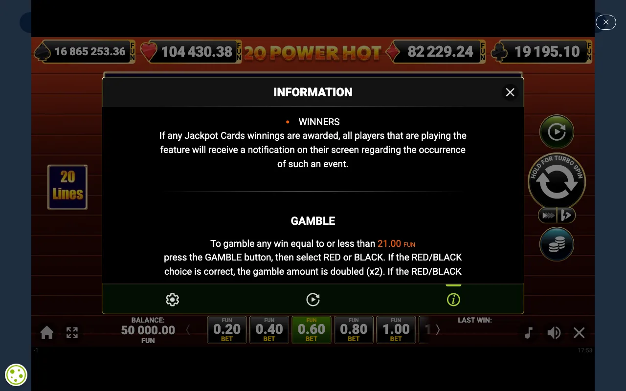 Game rules, page 3 — 20 Power Hot