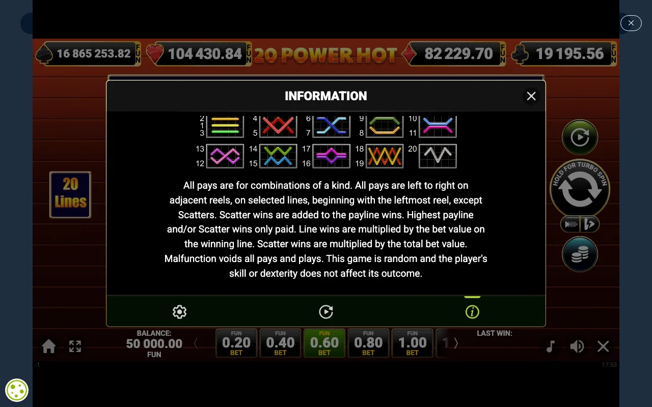 Game rules, page 4 — 20 Power Hot