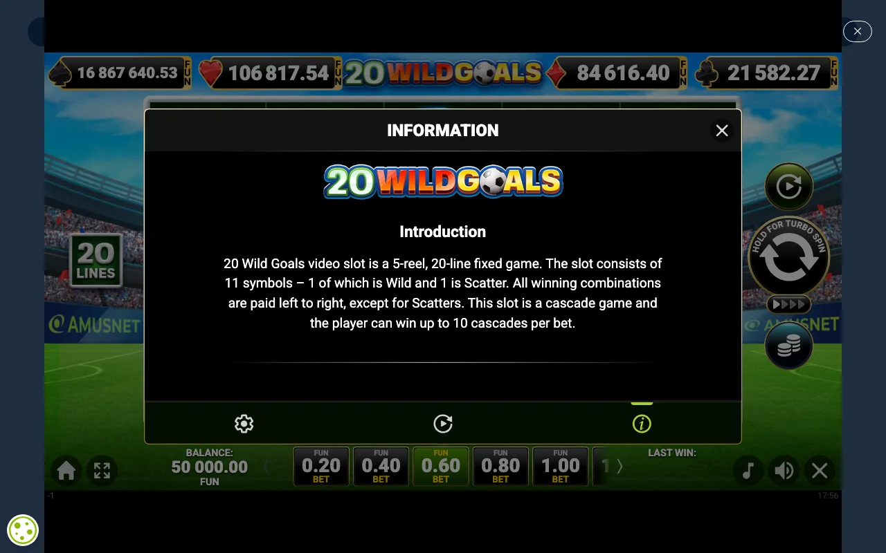 Game rules, page 1 — 20 Wild Goals
