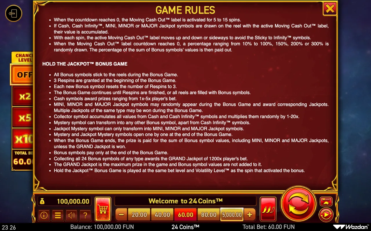 Game rules, page 11 — 24 Coins