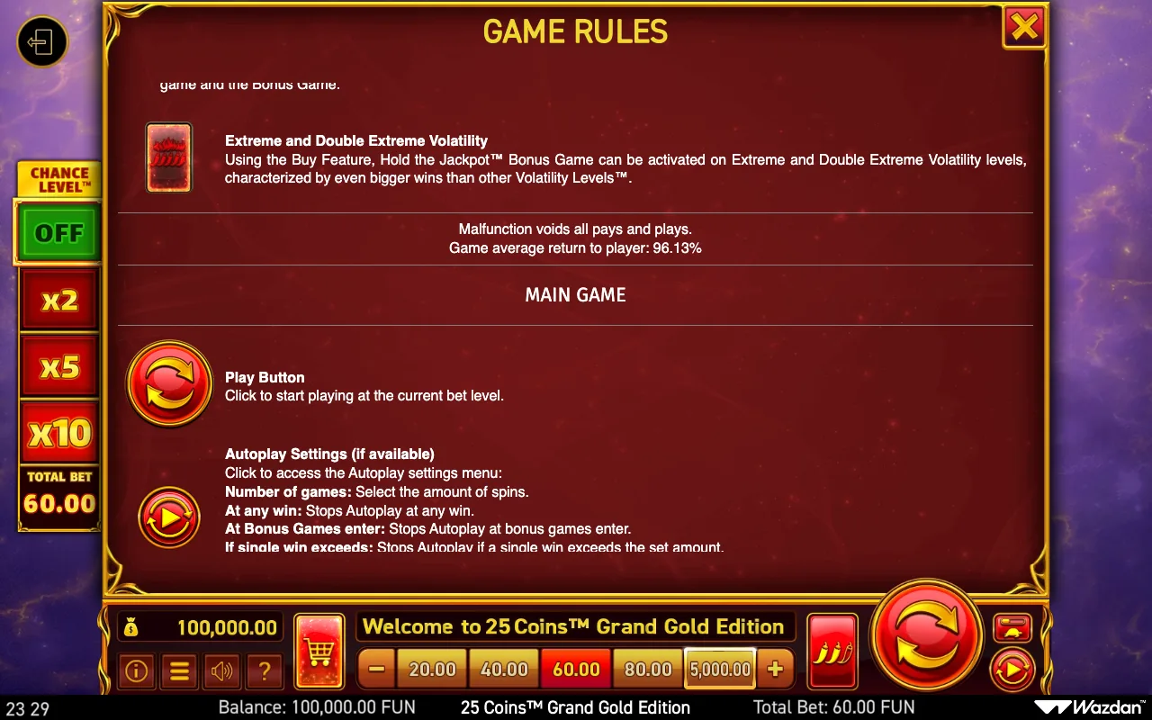 Game rules, page 13 — 25 Coins Grand Gold Edition