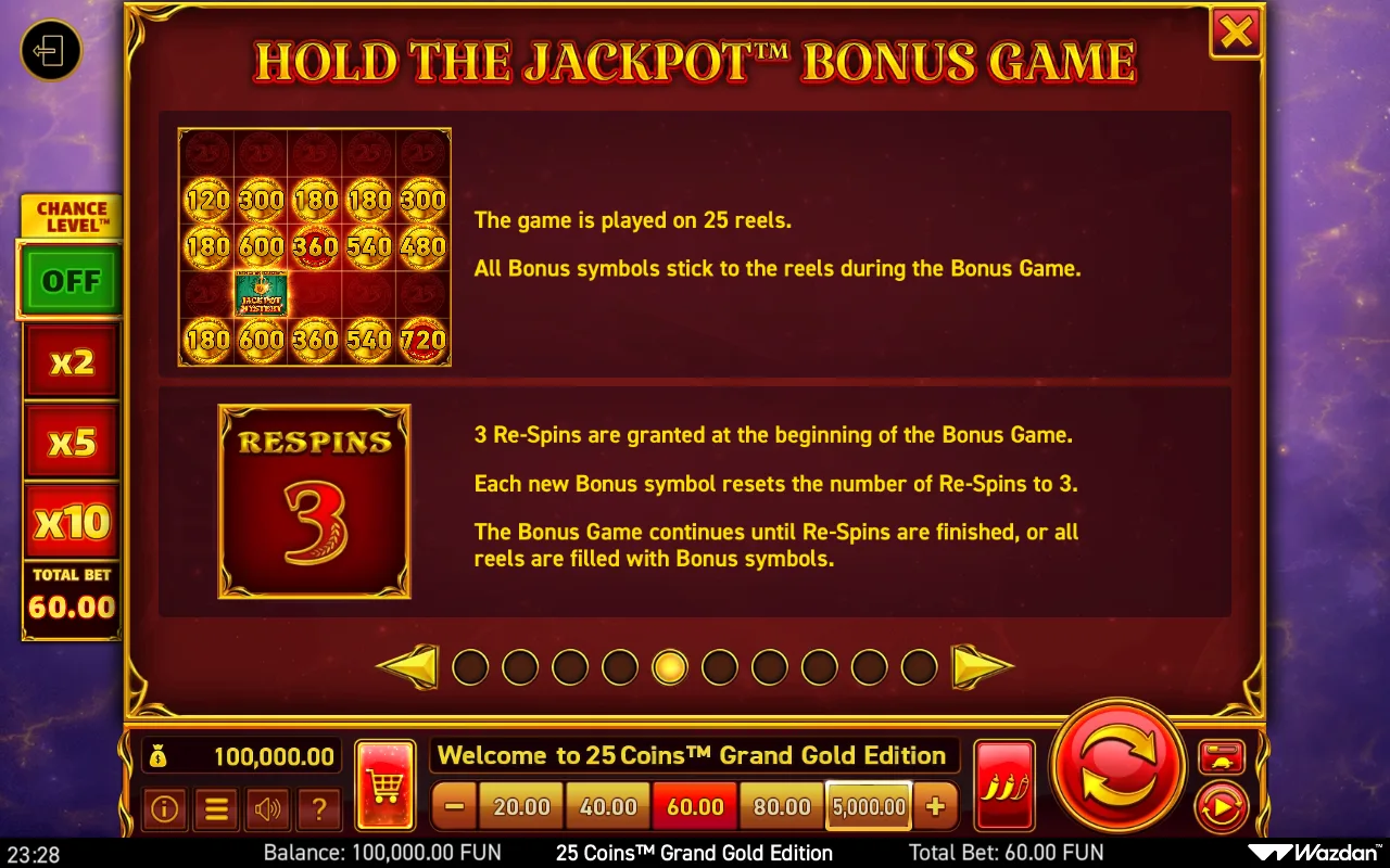 Game rules, page 5 — 25 Coins Grand Gold Edition