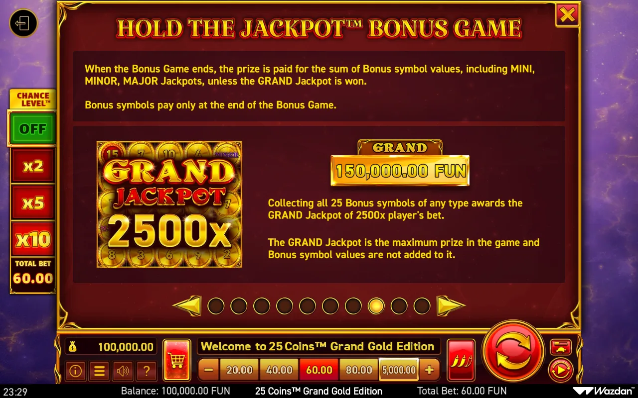 Game rules, page 8 — 25 Coins Grand Gold Edition