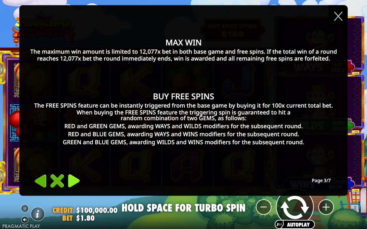 Max win — 3 Dancing Monkeys