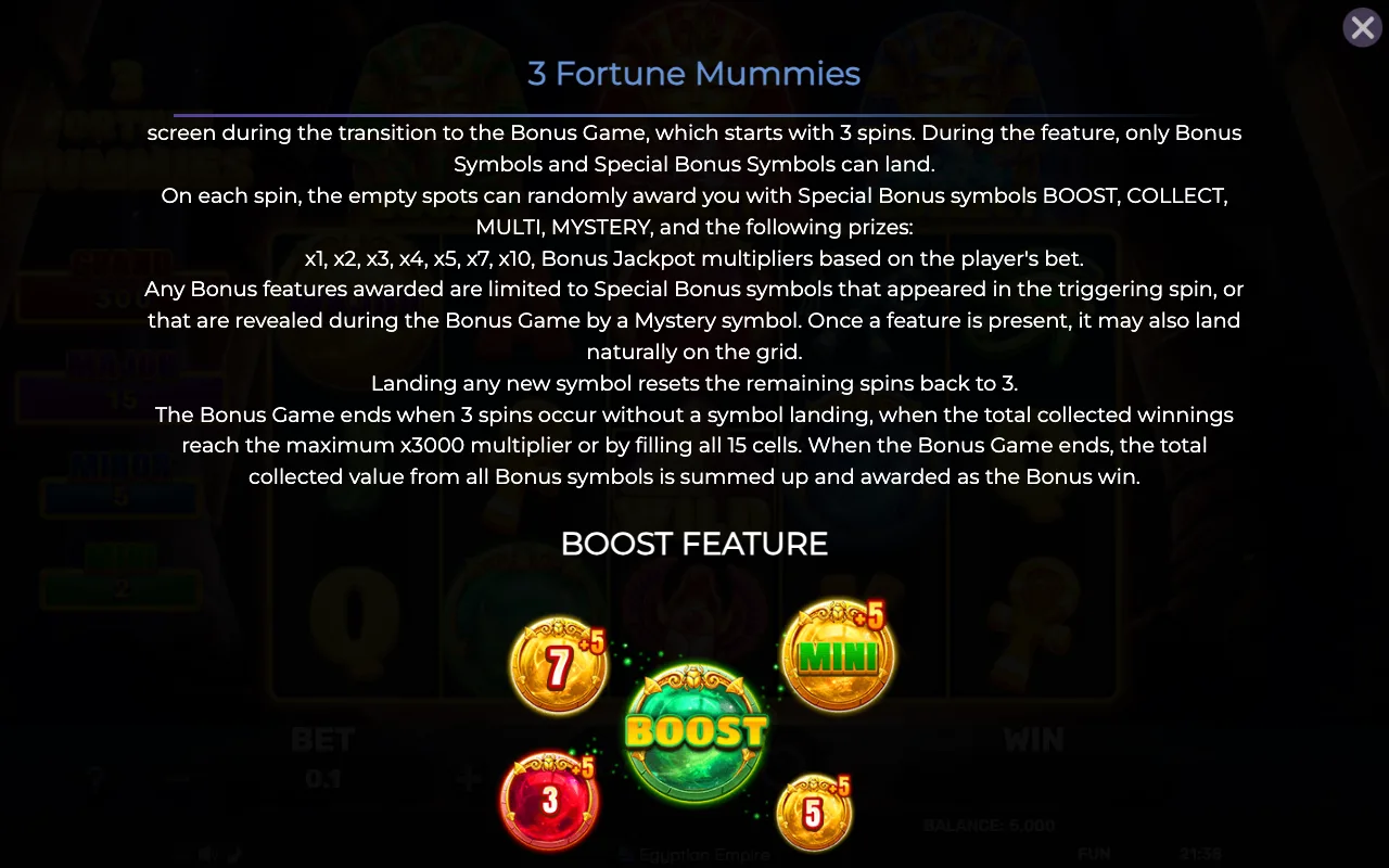 Game rules, page 2 — 3 Fortune Mummies