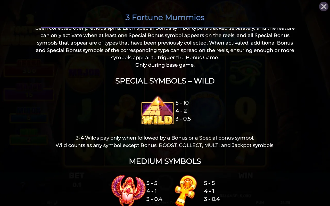 Game rules, page 5 — 3 Fortune Mummies