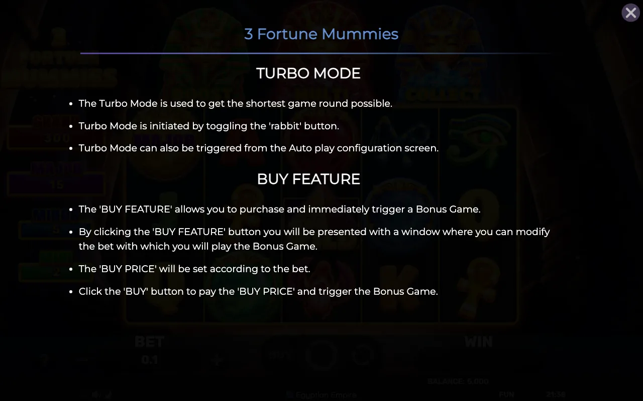 Game rules, page 8 — 3 Fortune Mummies