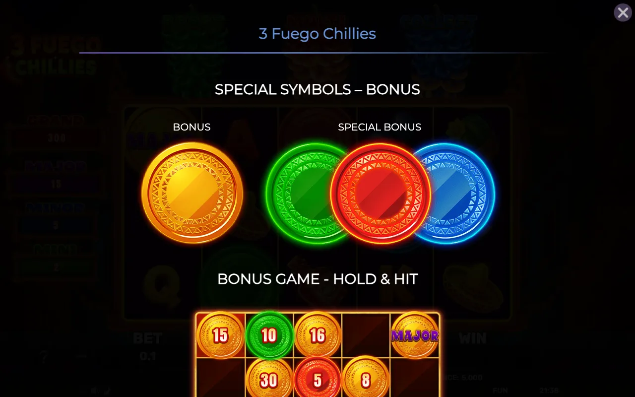 Special symbols - bonus — 3 Fuego Chillies