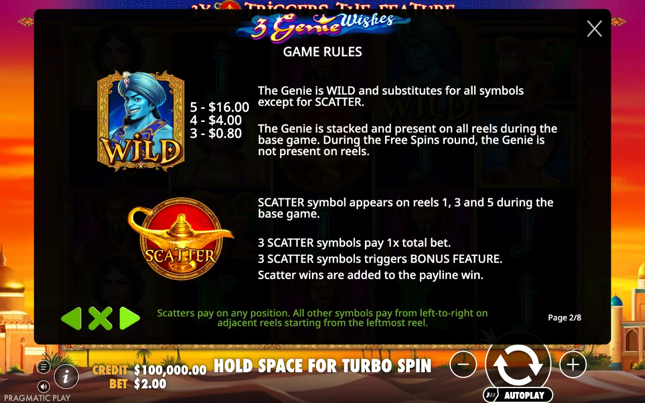 Game rules — 3 Genie Wishes