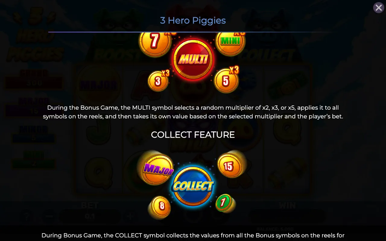 Collect feature — 3 Hero Piggies