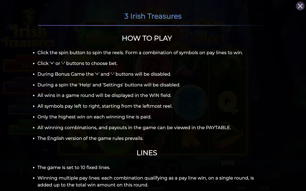 How to play — 3 Irish Treasures