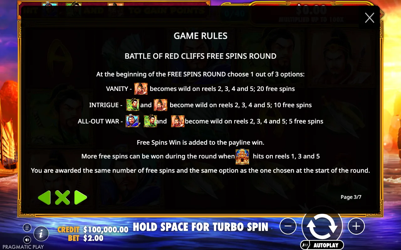 Game rules — 3 Kingdoms — Battle of Red Cliffs