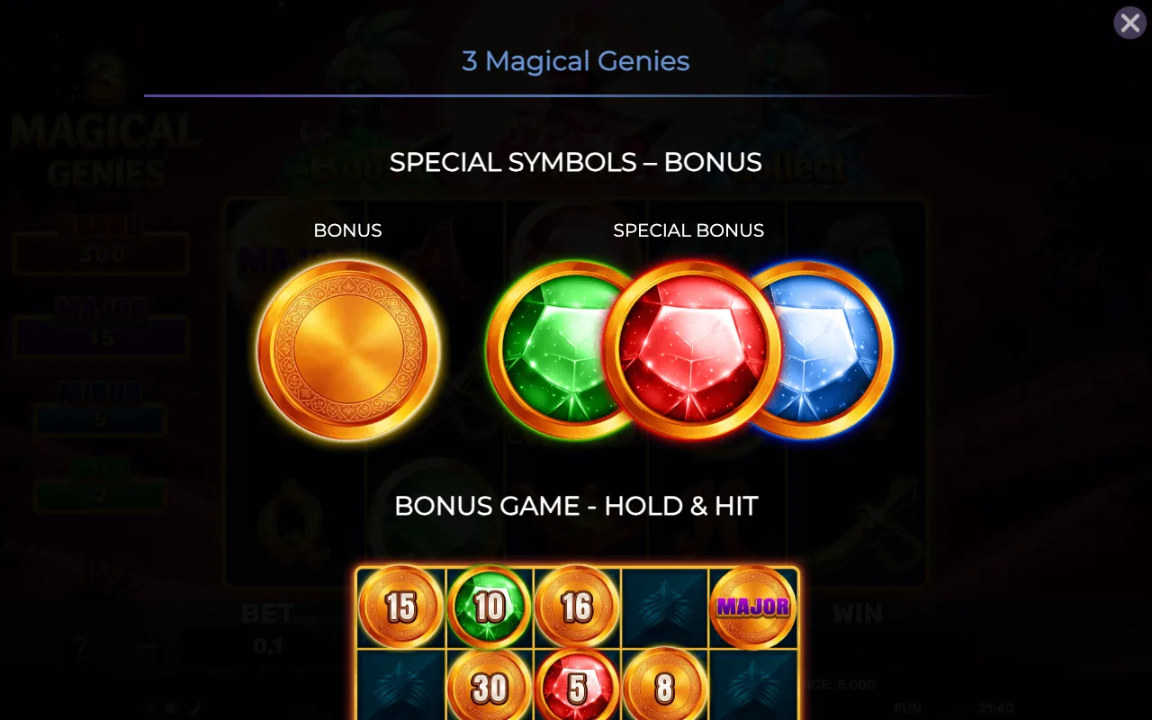 Special symbols - bonus — 3 Magical Genies