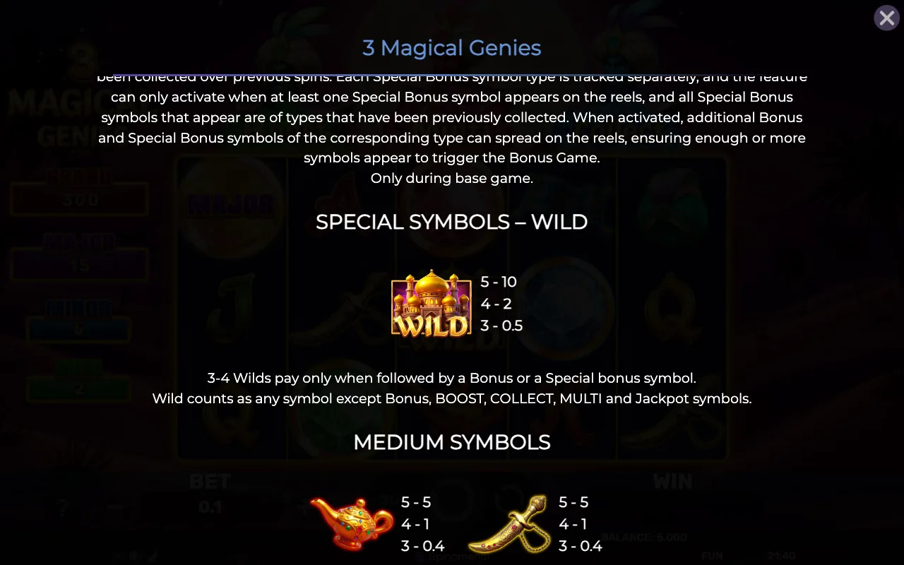 Game rules, page 5 — 3 Magical Genies