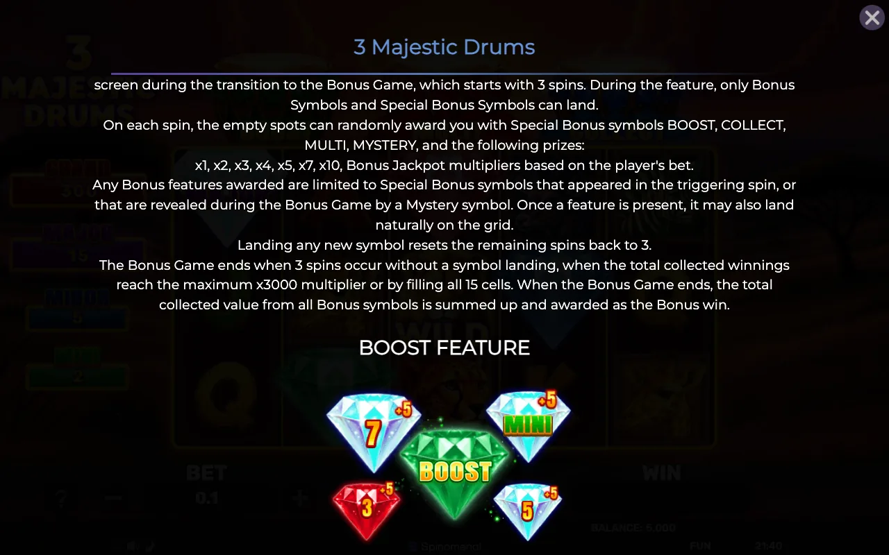 Game rules, page 2 — 3 Majestic Drums