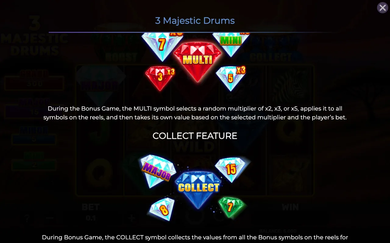 Game rules, page 3 — 3 Majestic Drums