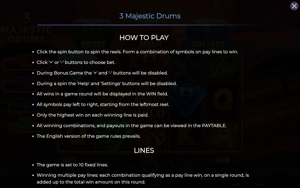 How to play — 3 Majestic Drums