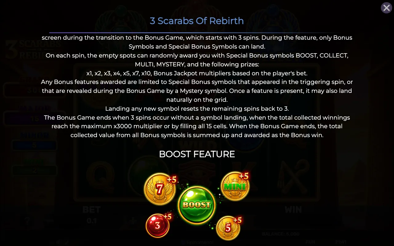 Game rules, page 2 — 3 Scarabs of Rebirth