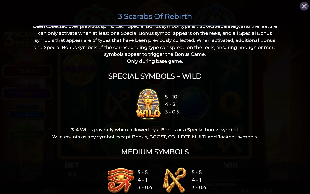 Game rules, page 5 — 3 Scarabs of Rebirth