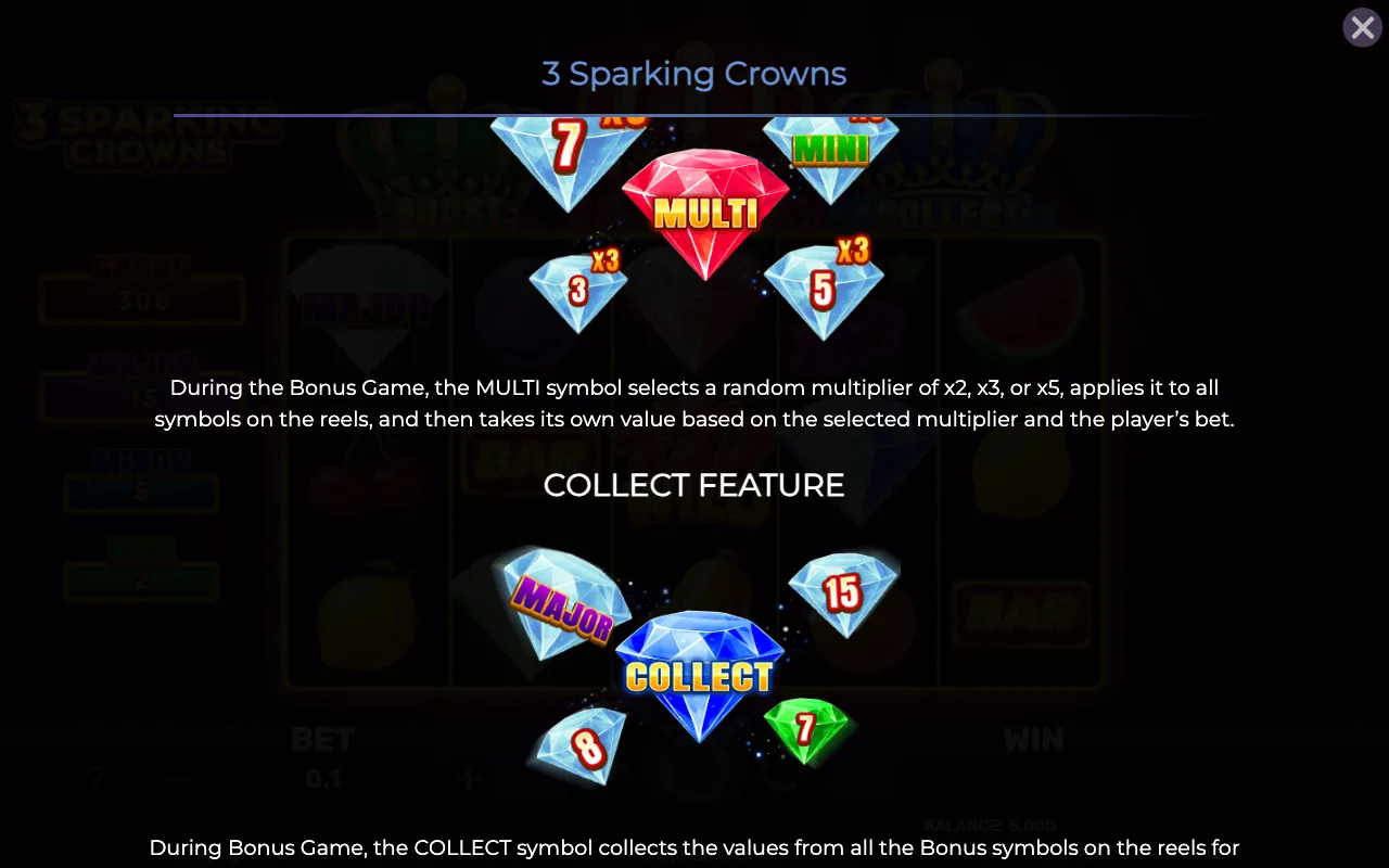 Collect feature — 3 Sparking Crowns