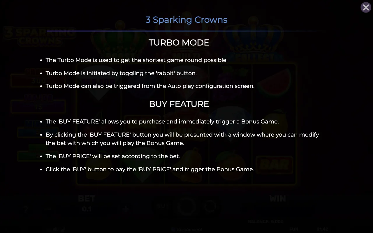 Game rules, page 8 — 3 Sparking Crowns