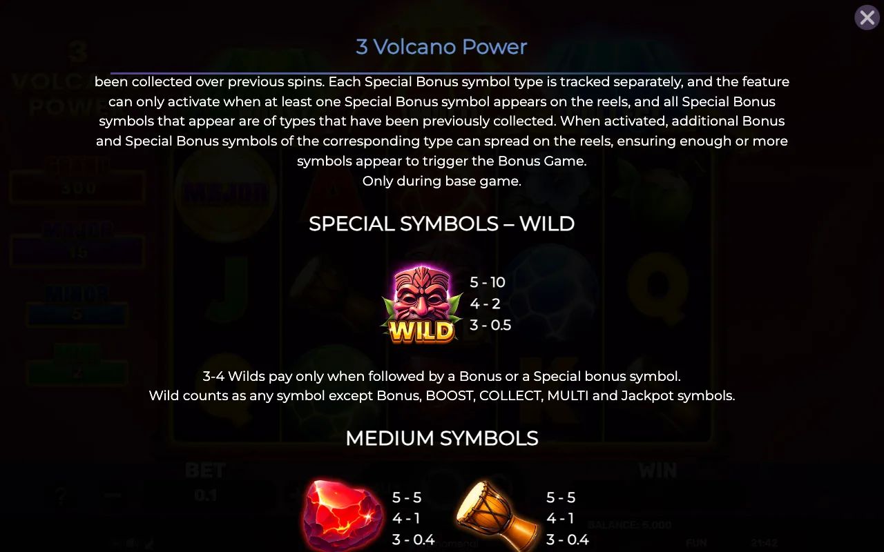 Game rules, page 5 — 3 Volcano Power